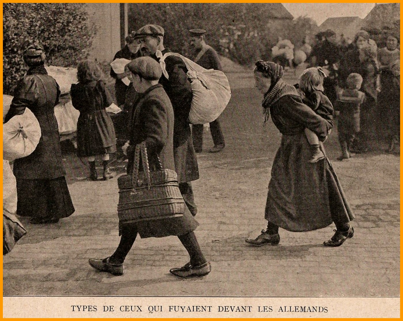 Calais 14 18 belges fuyant les allemands encadre