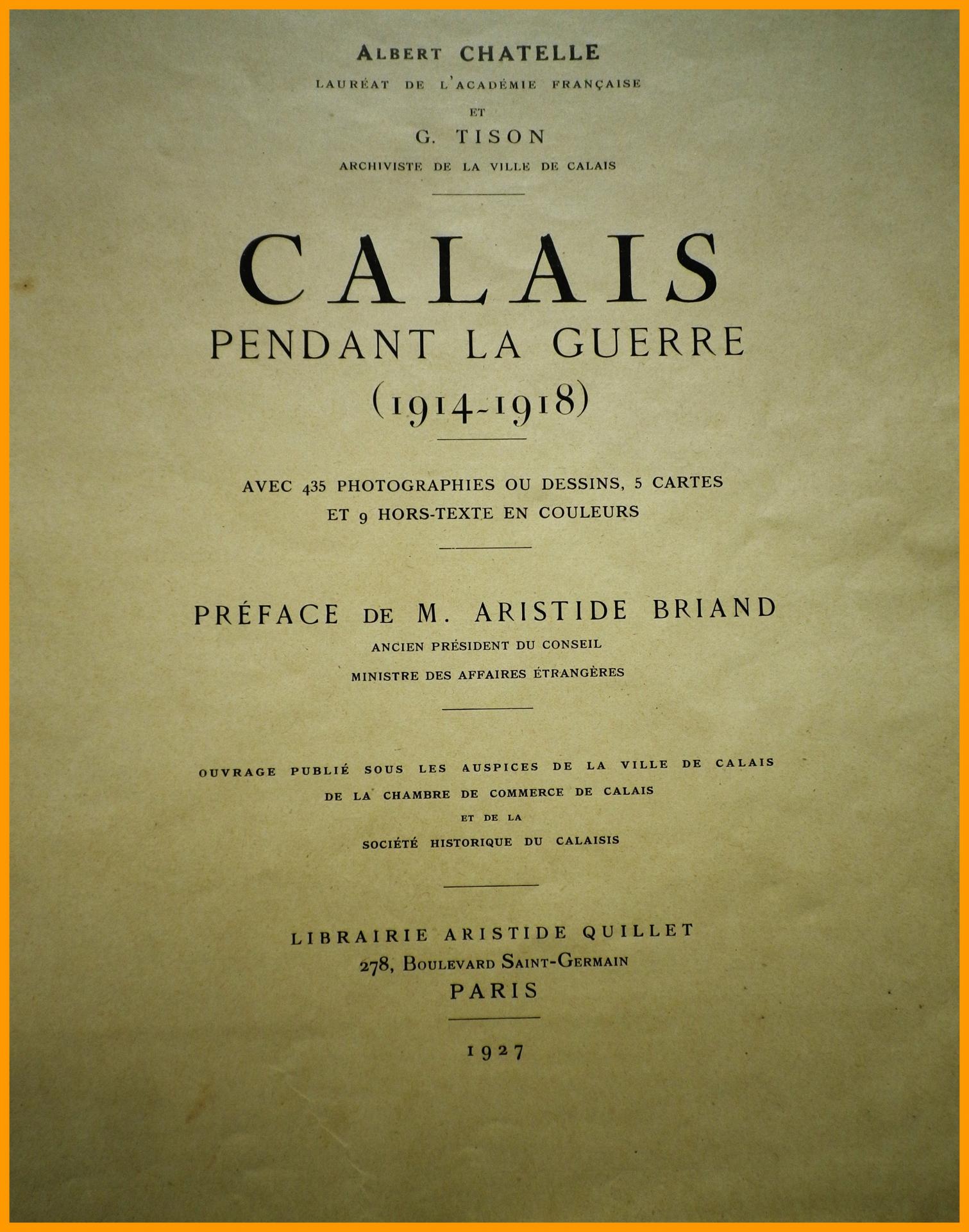Calais 14 18 calais pendant la guerre titre encadre