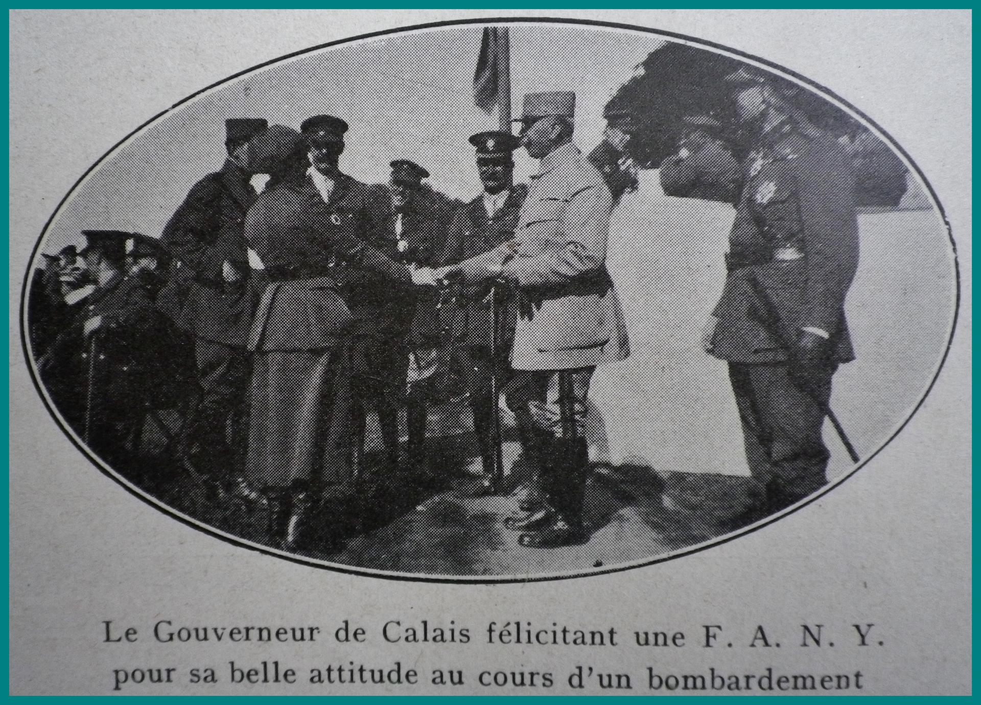 Calais 14 18 le gouverneur de calais felicite une fany encadre